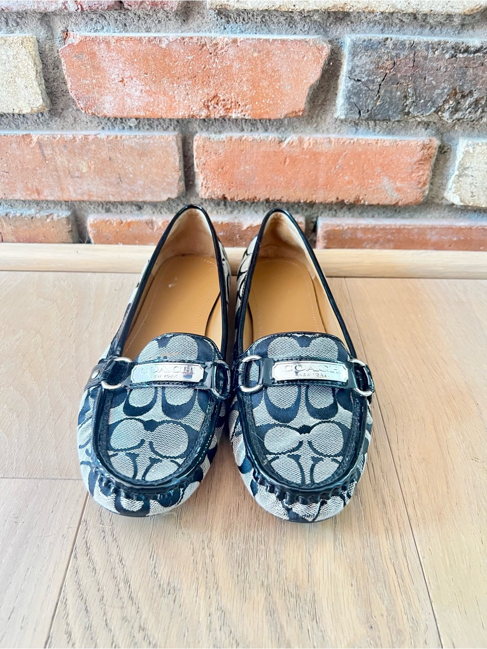 Coach Black Signature Canvas Loafers - Picture 2 of 6